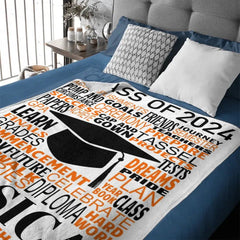 Custom Graduation Gift Class of 2024 Graduation Blanket - OLESA