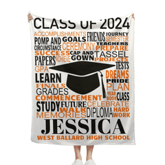 Custom Graduation Gift Class of 2024 Graduation Blanket - OLESA