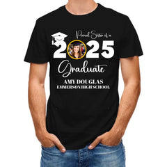 Custom Graduation Photo T-shirt, Proud Mom Of A Graduate - OLESA