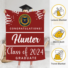 Custom Graduation School Logo Blanket, College Class of 2024 - OLESA
