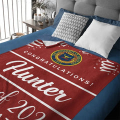 Custom Graduation School Logo Blanket, College Class of 2024 - OLESA