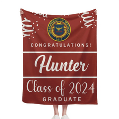 Custom Graduation School Logo Blanket, College Class of 2024 - OLESA