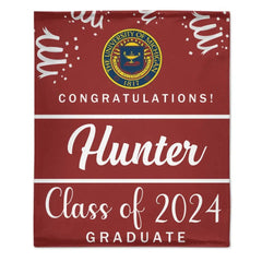 Custom Graduation School Logo Blanket, College Class of 2024 - OLESA