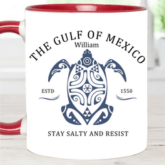 Custom Gulf of Mexico Printed Mugs - Personalised Name Gulf of Mexico Themed Printed Trendy Mugs - A Gift For Family,Friend,BFF - OLESA
