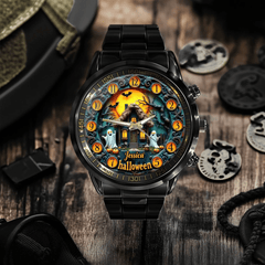 Custom Halloween Full Moon Night Watch - Personalized Name - Halloween Gifts - OLESA