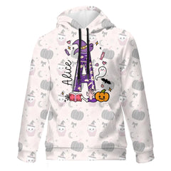 Custom Halloween Hoodie – Personalized Letter & Name Sweatshirt – Gift for Kids & Teens - OLESA