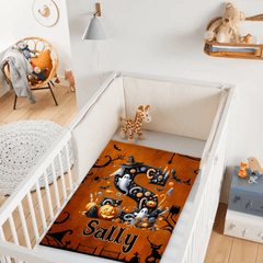 Custom Halloween Letter Blanket - Personalized Initial Name Throw Blanket - Gift for Kids & Families - OLESA