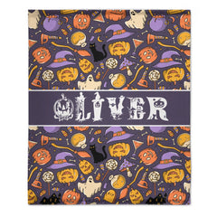 Custom Halloween Name Blanket – Personalized Pumpkin & Ghost Letter – Gift for Kids - OLESA