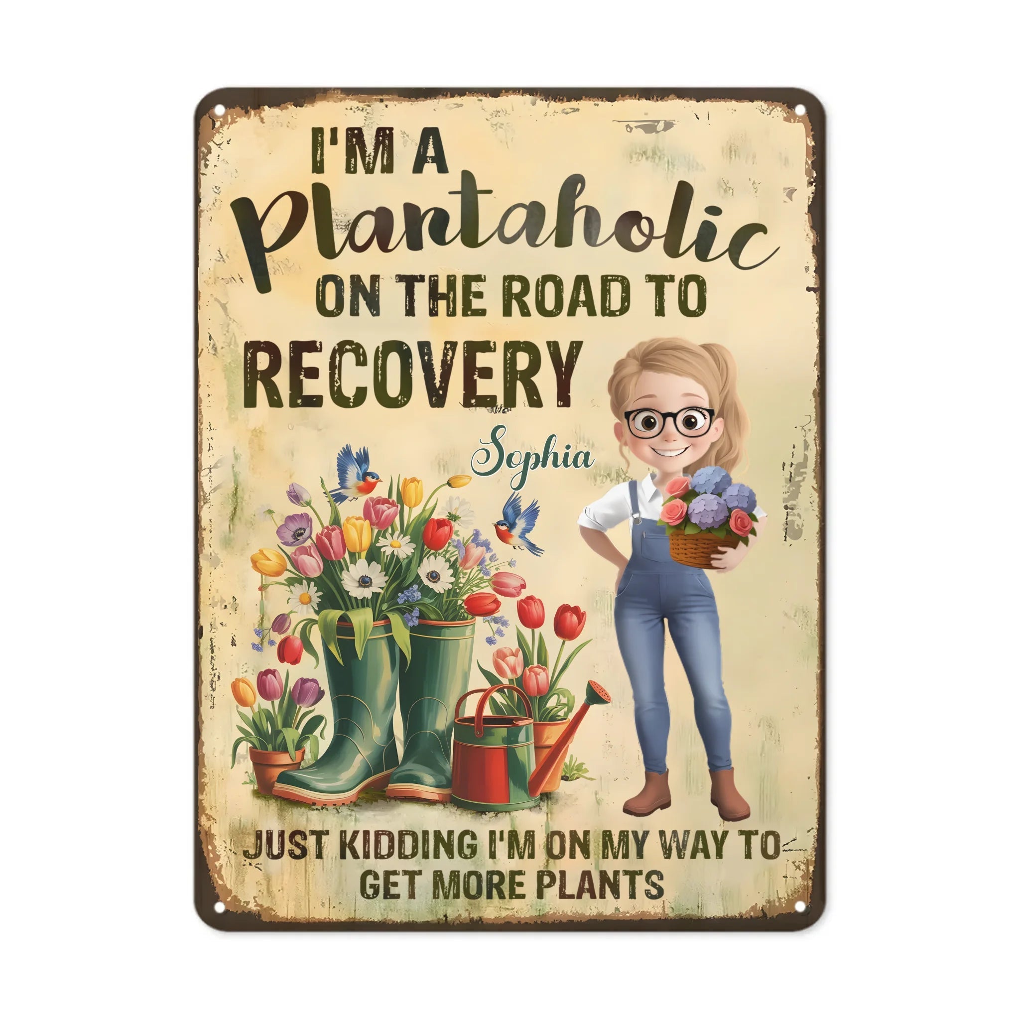 Custom Home Decor Metal Sign - Personalized Garden Gifts For Gardeners, Dog Lovers, Dog Mom - Home Of Plant Lovers - OLESA