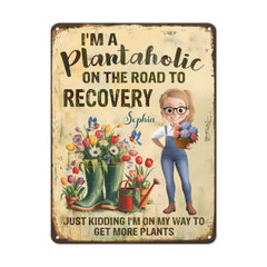 Custom Home Decor Metal Sign - Personalized Garden Gifts For Gardeners, Dog Lovers, Dog Mom - Home Of Plant Lovers - OLESA