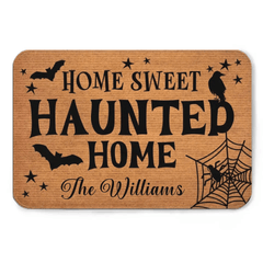 Custom Home Sweet Haunted Home Doormat - Family Personalized Home Decor Decorative Mat - Halloween Gift For Family Members - OLESA