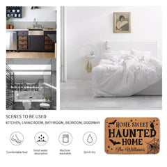 Custom Home Sweet Haunted Home Doormat - Family Personalized Home Decor Decorative Mat - Halloween Gift For Family Members - OLESA