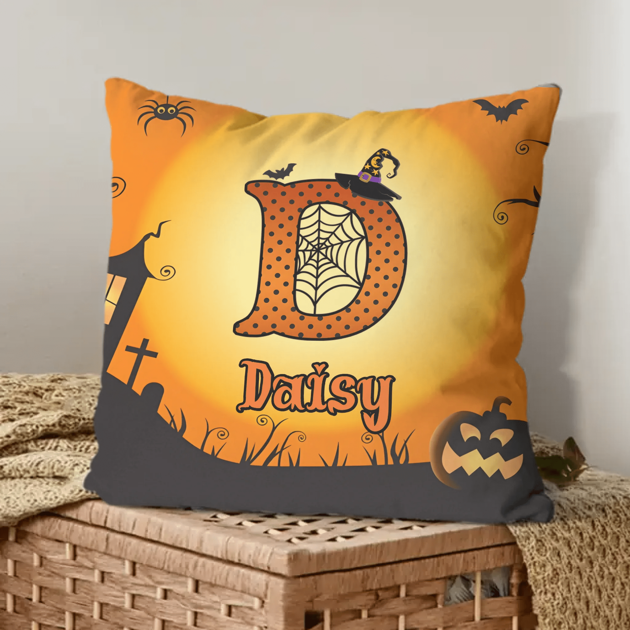 Custom Initial & Name Pillow – Personalized Letter Cushion with Name – Gift for Kids, Girls & Boys - OLESA