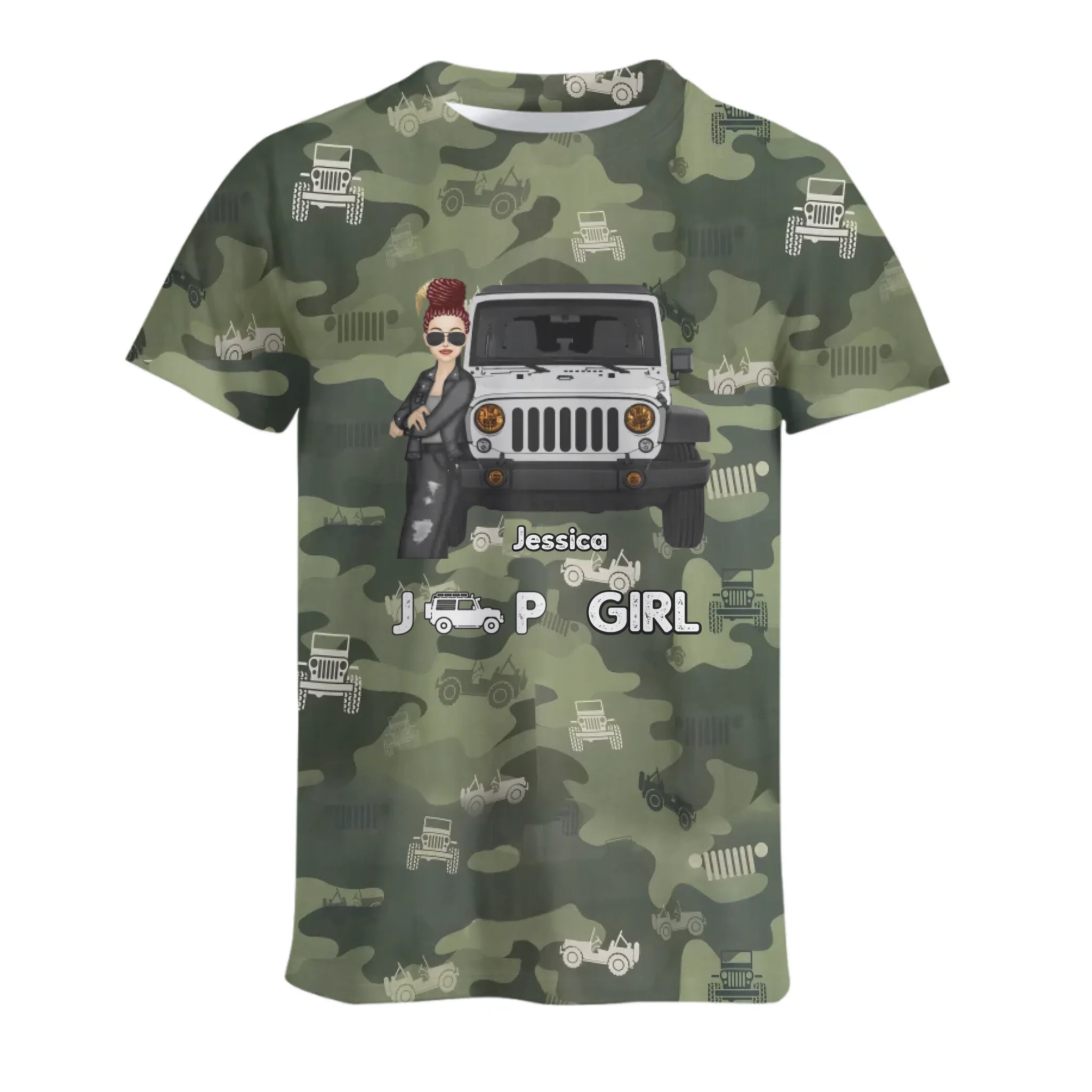 Custom Jeep Enthusiast Cartoon Character Design Camouflage Clothing - Jeep Lovers Gifts - OLESA
