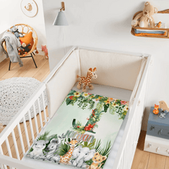 Custom Jungle Animal Blanket - Personalized Safari Baby Throw Blanket - Gift for Kids and Newborns - OLESA