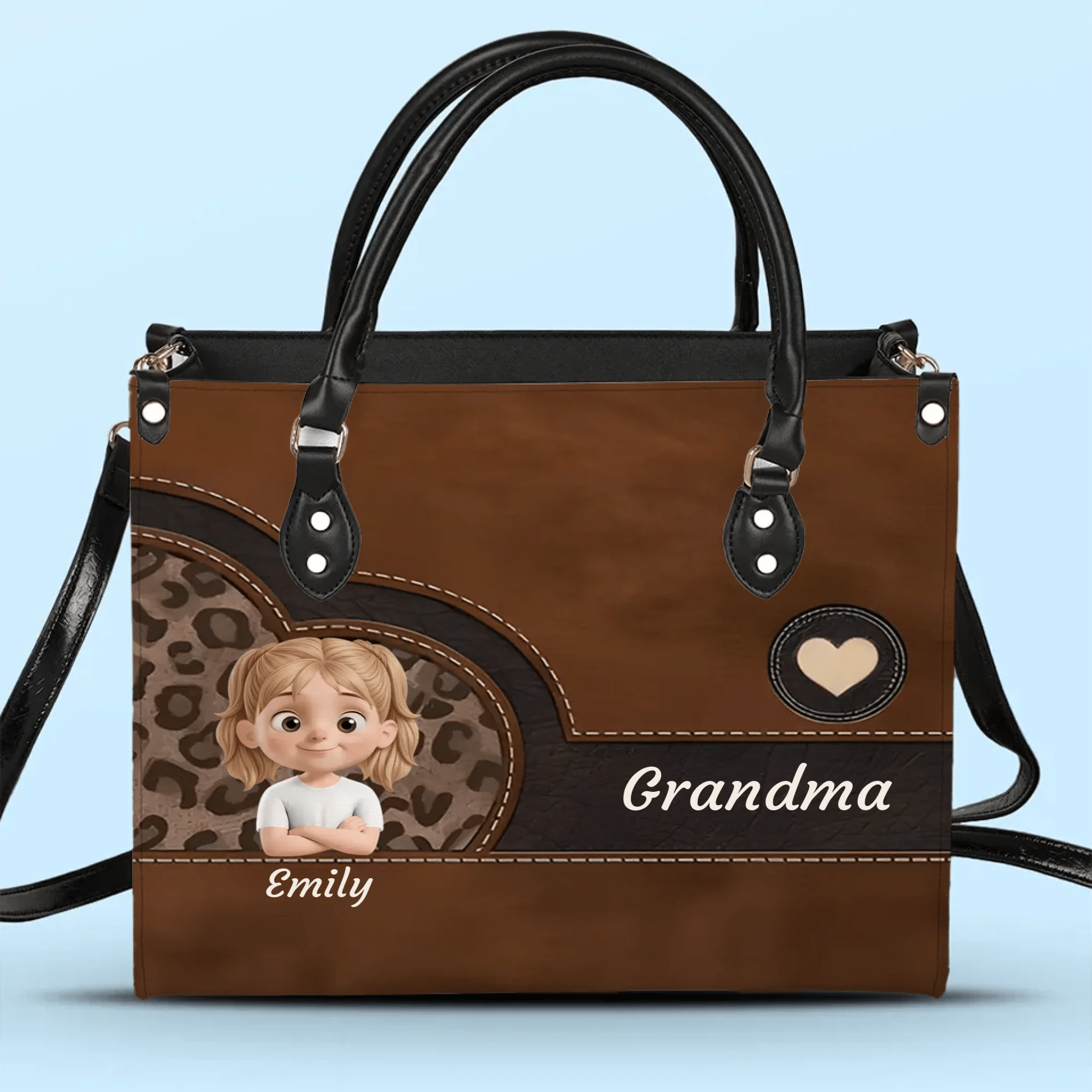 Custom Leather Handbag - Personalized Character - Gift for Family Members - OLESA