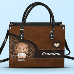 Custom Leather Handbag - Personalized Character - Gift for Family Members - OLESA