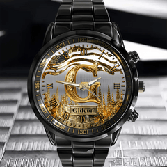 Custom Letter Watch - Personalized Initial Engraved Wristwatch with Strap Options for Men & Women - Gift for Him or Her - OLESA