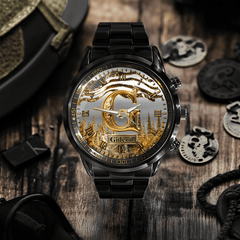 Custom Letter Watch - Personalized Initial Engraved Wristwatch with Strap Options for Men & Women - Gift for Him or Her - OLESA
