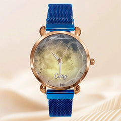 Custom Moon Watch Face – Personalized Full Moon Dial – Gift for Space Lovers - OLESA