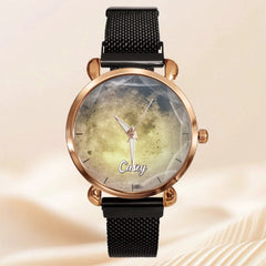 Custom Moon Watch Face – Personalized Full Moon Dial – Gift for Space Lovers - OLESA