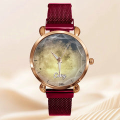 Custom Moon Watch Face – Personalized Full Moon Dial – Gift for Space Lovers - OLESA