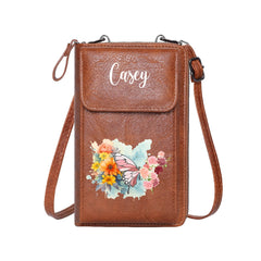 Custom Name Birth Flower Wallet – Gift for Birthday, Bridal Party, Anniversary - OLESA