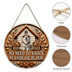 Custom Pet Door Signs - Round Wooden Nameplates for Pet Lovers - OLESA