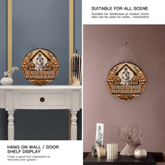 Custom Pet Door Signs - Round Wooden Nameplates for Pet Lovers - OLESA