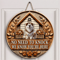 Custom Pet Door Signs - Round Wooden Nameplates for Pet Lovers - OLESA