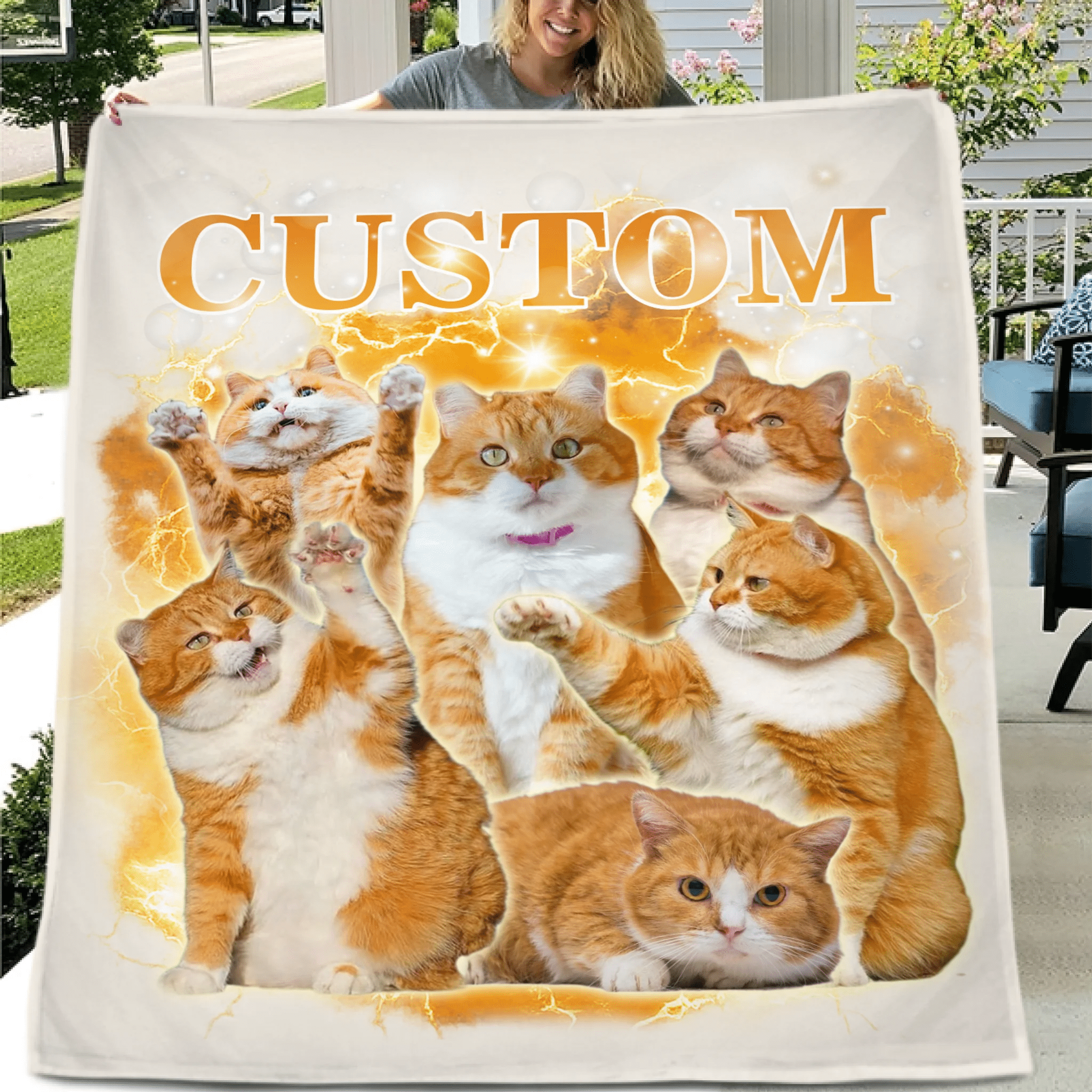 Custom Pet Photo Blanket, Personalized Photo And Title - Gifts For Pet Lovers - OLESA