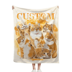 Custom Pet Photo Blanket, Personalized Photo And Title - Gifts For Pet Lovers - OLESA