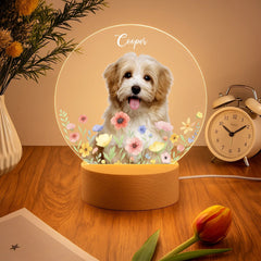 Custom Pet Portrait Night Light - Personalized Photo And Name - Gifts For Pet Owner, Kids - OLESA