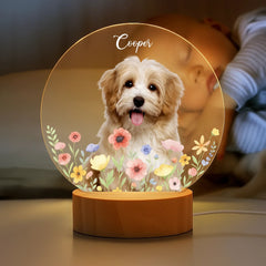Custom Pet Portrait Night Light - Personalized Photo And Name - Gifts For Pet Owner, Kids - OLESA
