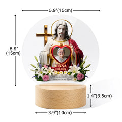 Custom Photo Acrylic Night Light - Personalized Christmas Memorial Sympathy LED Lamp - Until Forever, You’re With Me - OLESA
