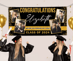 Custom Photo Colorful Congrats Class 2024 Banner- Graduation Party Decorations - OLESA