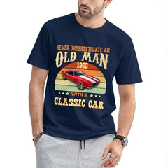 Custom Photo Never Underestimate An Old Man With A Classic Car Shirt - OLESA