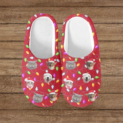 Custom Photo This Christmas, Don't Spend It Alone - Dog & Cat Personalized Custom Fluffy Slippers - Christmas Gift For Pet Owners, Pet Lovers - OLESA
