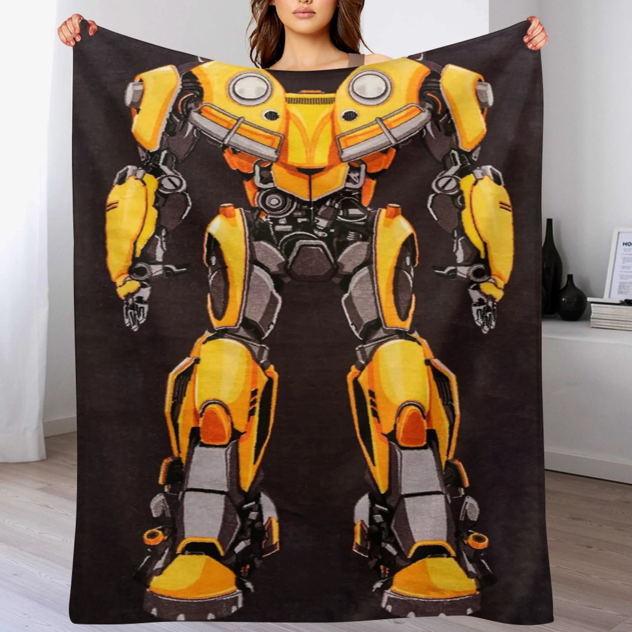 Custom Robot Blanket - Personalized Transformer Style Throw - Gift for Kids Boys Girls - OLESA