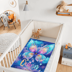 Custom Starry Butterfly Blanket - Personalized Magical Sky Throw - Gift for Butterfly Lovers,Girls - OLESA