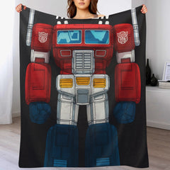 Custom Transformer Blanket - Personalized Robot Hero Throw with Name - Gift for Kids Robot Lovers - OLESA