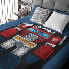 Custom Transformer Blanket - Personalized Robot Hero Throw with Name - Gift for Kids Robot Lovers - OLESA