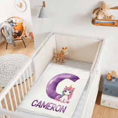 Custom Unicorn Blanket - Personalized Unicorn Name Throw - Gift for Kids and Girls - OLESA