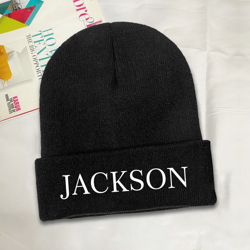 Custom Warm Embroidered Wool Hat - Personalized Name, Multiple Colors Available - Warm Gift For Family, Friends And Kids! - OLESA
