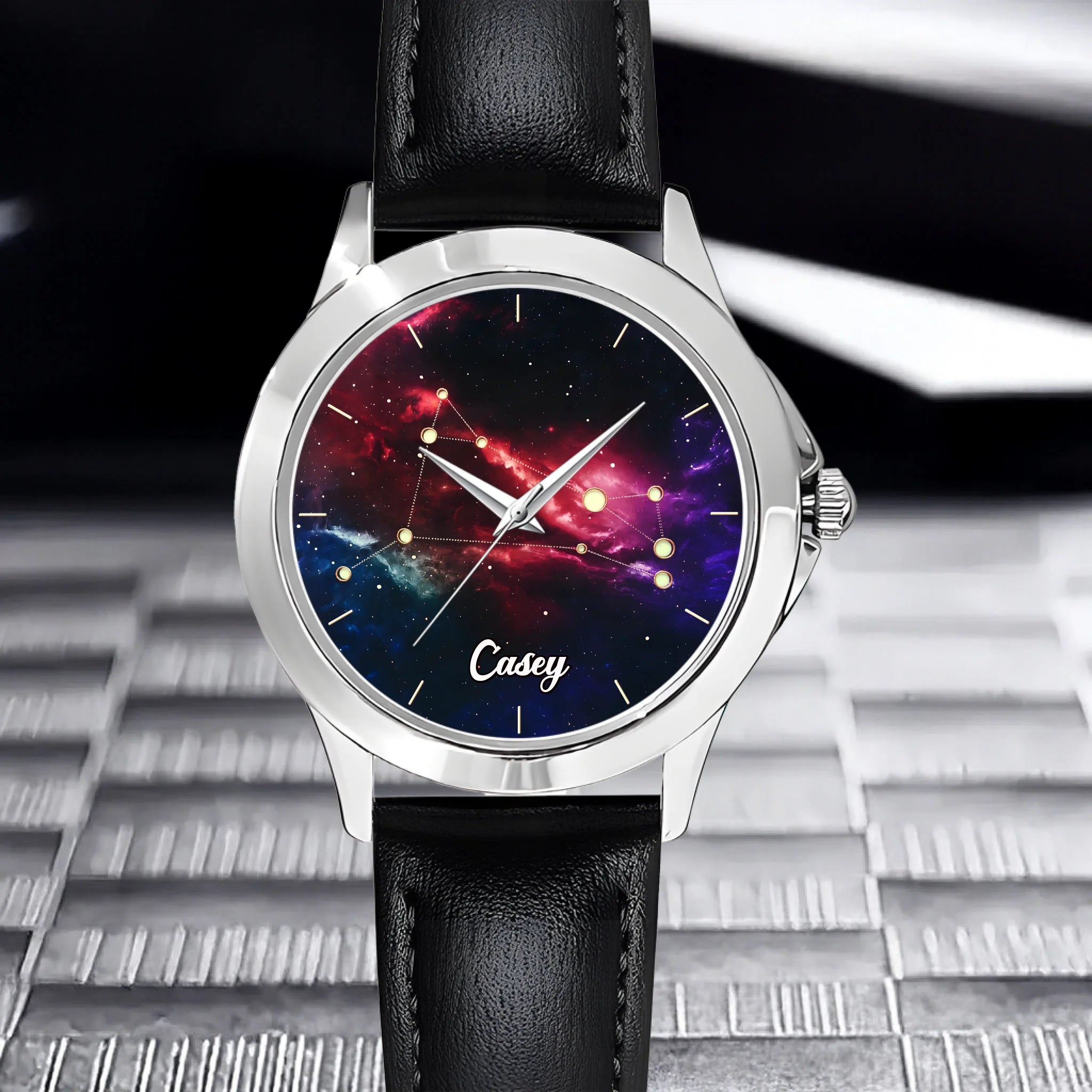 Custom Zodiac Watch Face – Personalized Star Sign Dial – Gift for Star Lovers - OLESA