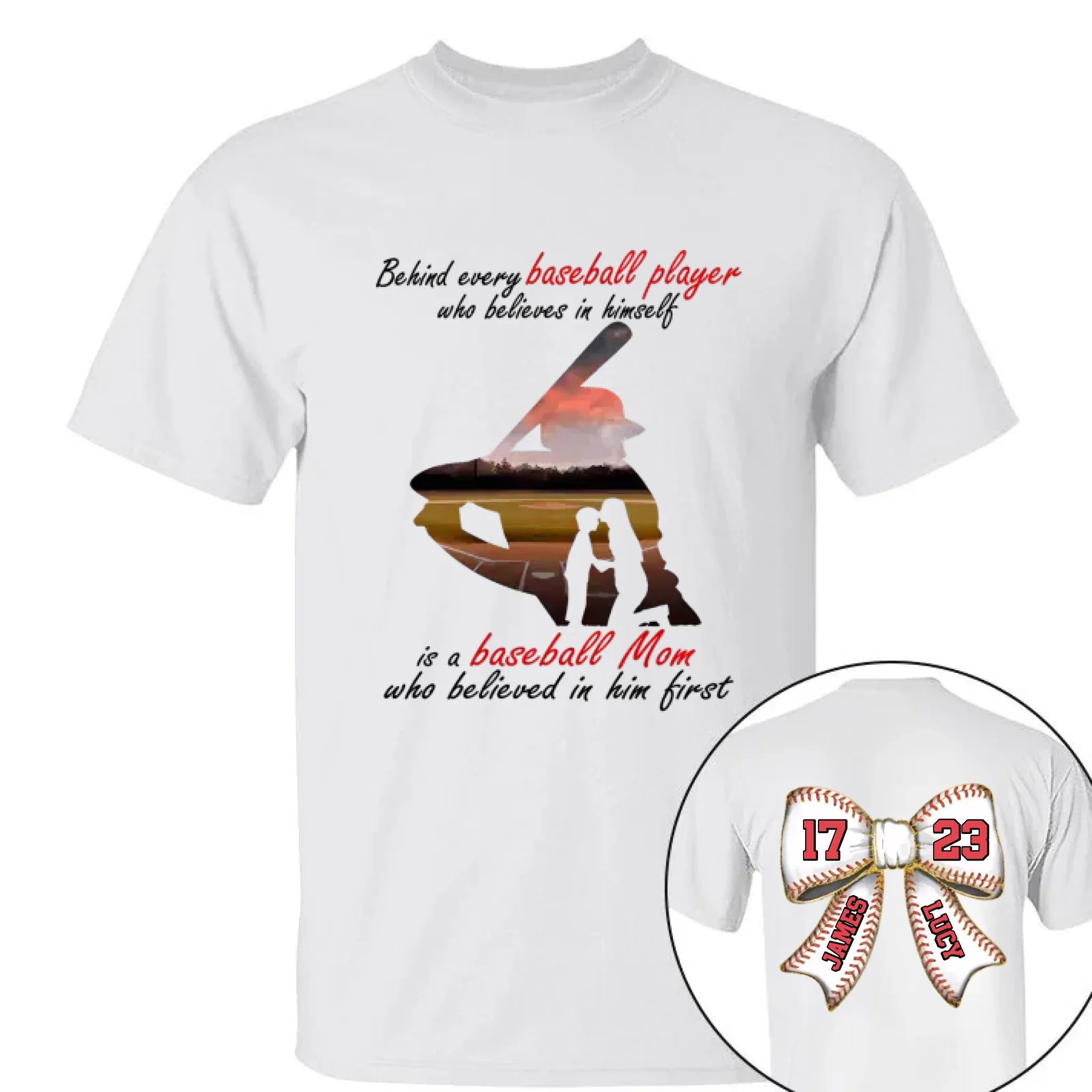 Customed Baseball T-Shirt - Personalised Baseball Themed Apparel with Themes,Numbers and Names - Gifts for Family,Children,Baseball Lovers - OLESA