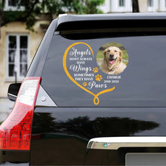 Customised Car Stickers - Angels Don't Always Have Wings Personalised Pet Memorial Stickers - A Gift for Family,Pet Owners,Pet Lovers - OLESA
