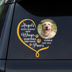 Customised Car Stickers - Angels Don't Always Have Wings Personalised Pet Memorial Stickers - A Gift for Family,Pet Owners,Pet Lovers - OLESA