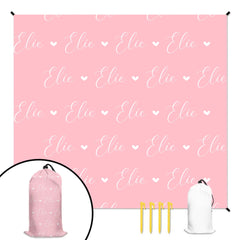 Customised Cartoon Pattern Beach Mat - Cute Blankets with Personalised Names, Patterns and Colours - OLESA