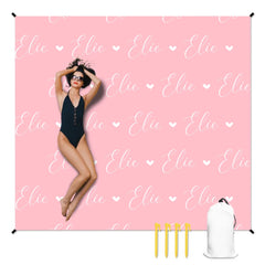 Customised Cartoon Pattern Beach Mat - Cute Blankets with Personalised Names, Patterns and Colours - OLESA